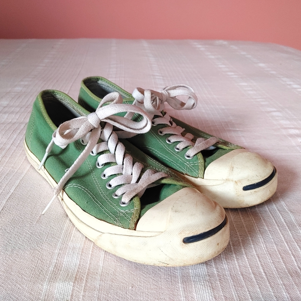 Vintage Converse Jack Purcell Low-Top Green Canvas Sneakers